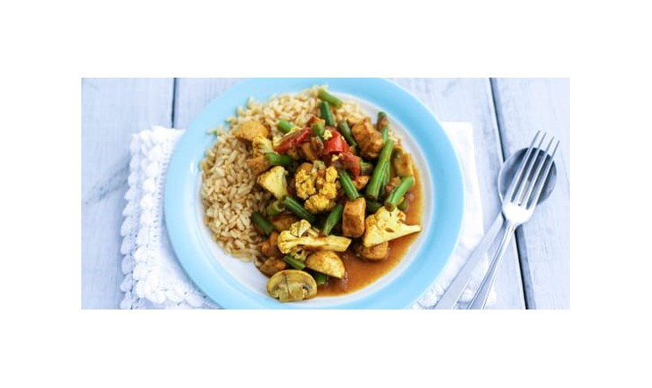 Curry met groente en rijst Curry met groente en rijst